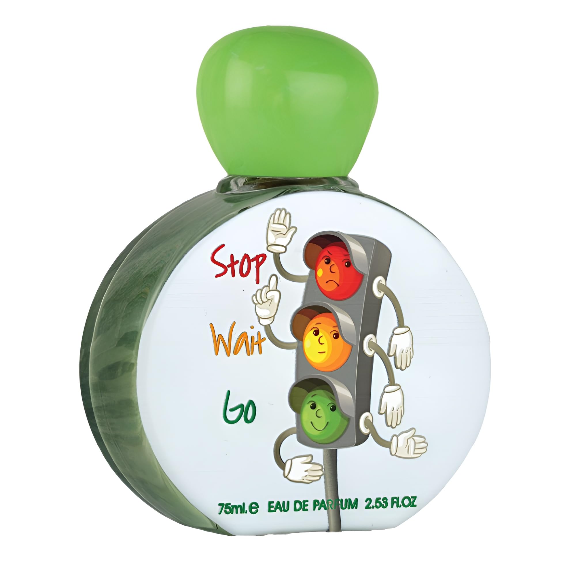 Lattafa Pride Stop Wait Go for Kids bottle close-up, kid-friendly scent for daily play.