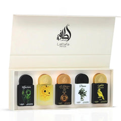 Lattafa Pride Tharwah Gold bottle, opulent fragrance for upscale evenings.