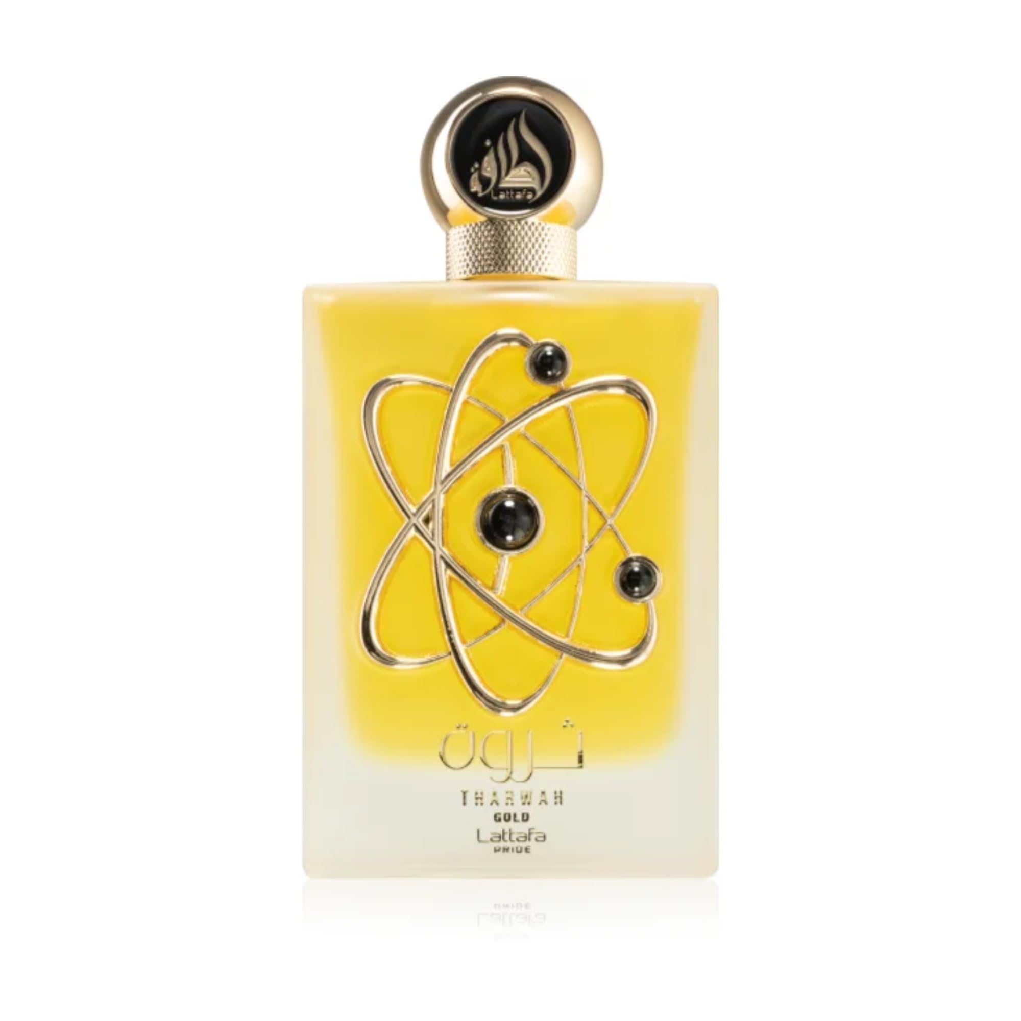 Lattafa Pride Tharwah Gold 0.65oz EDP travel size for on-the-go spritzing