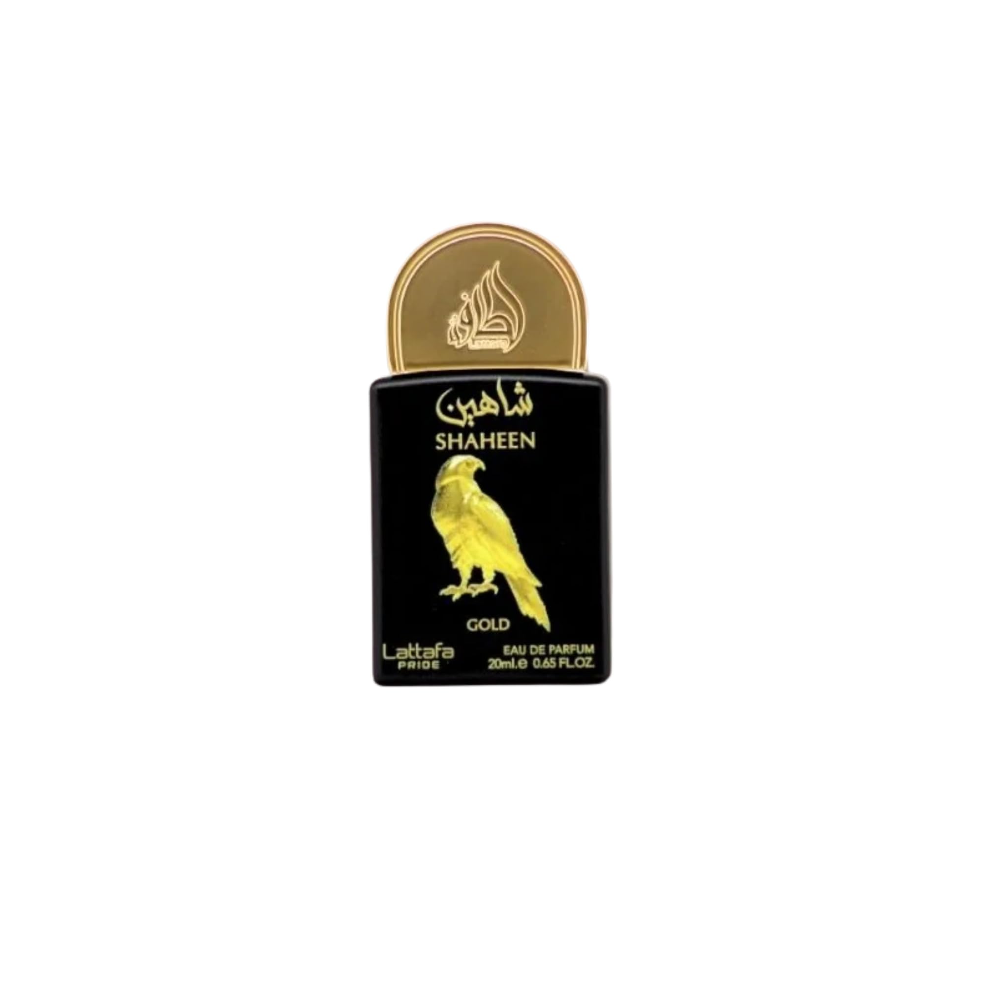 Lattafa Pride travel-size 20ml bottle for on-the-go fragrance.