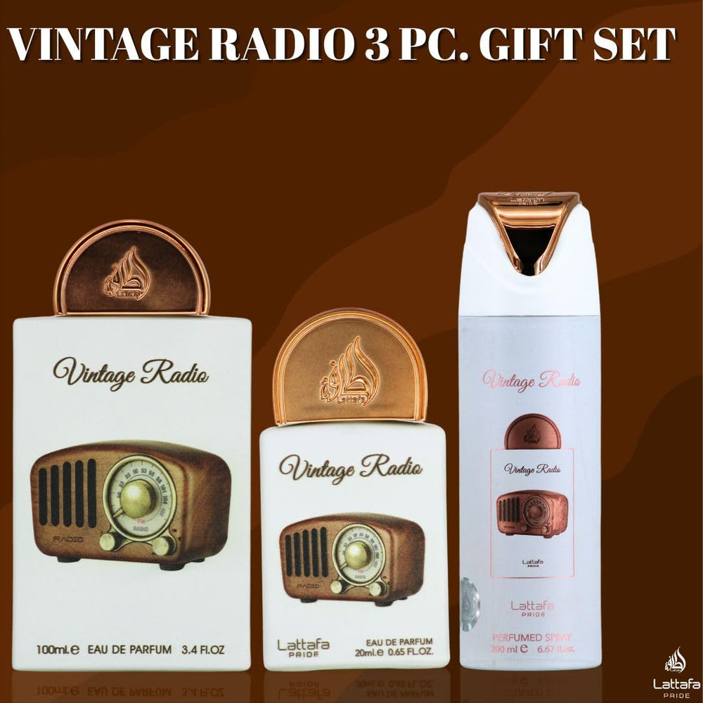 Lattafa Pride Vintage Radio amber-smoky-woody base tone conveys sophistication and charisma.