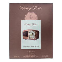 Lattafa Pride Vintage Radio in-use scene suggests versatile unisex fragrance for many occasions