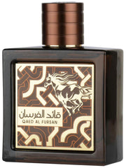 Lattafa Qaed Al Fursan Untamed bottle-front shows bold amber-spicy profile for evening wear