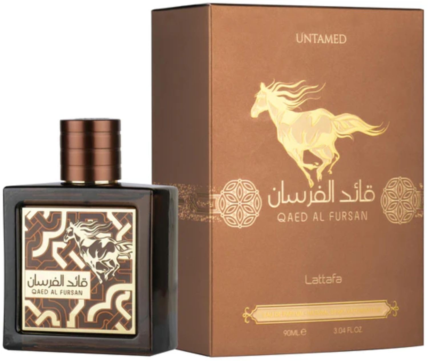 Lattafa Qaed Al Fursan Untamed closeup-notes reveals resinous amber base