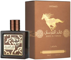 Lattafa Qaed Al Fursan Untamed closeup-notes reveals resinous amber base