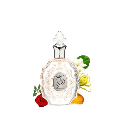 Lattafa Rouat Al Musk blue and gold box conveys gifting confidence for birthdays or anniversaries