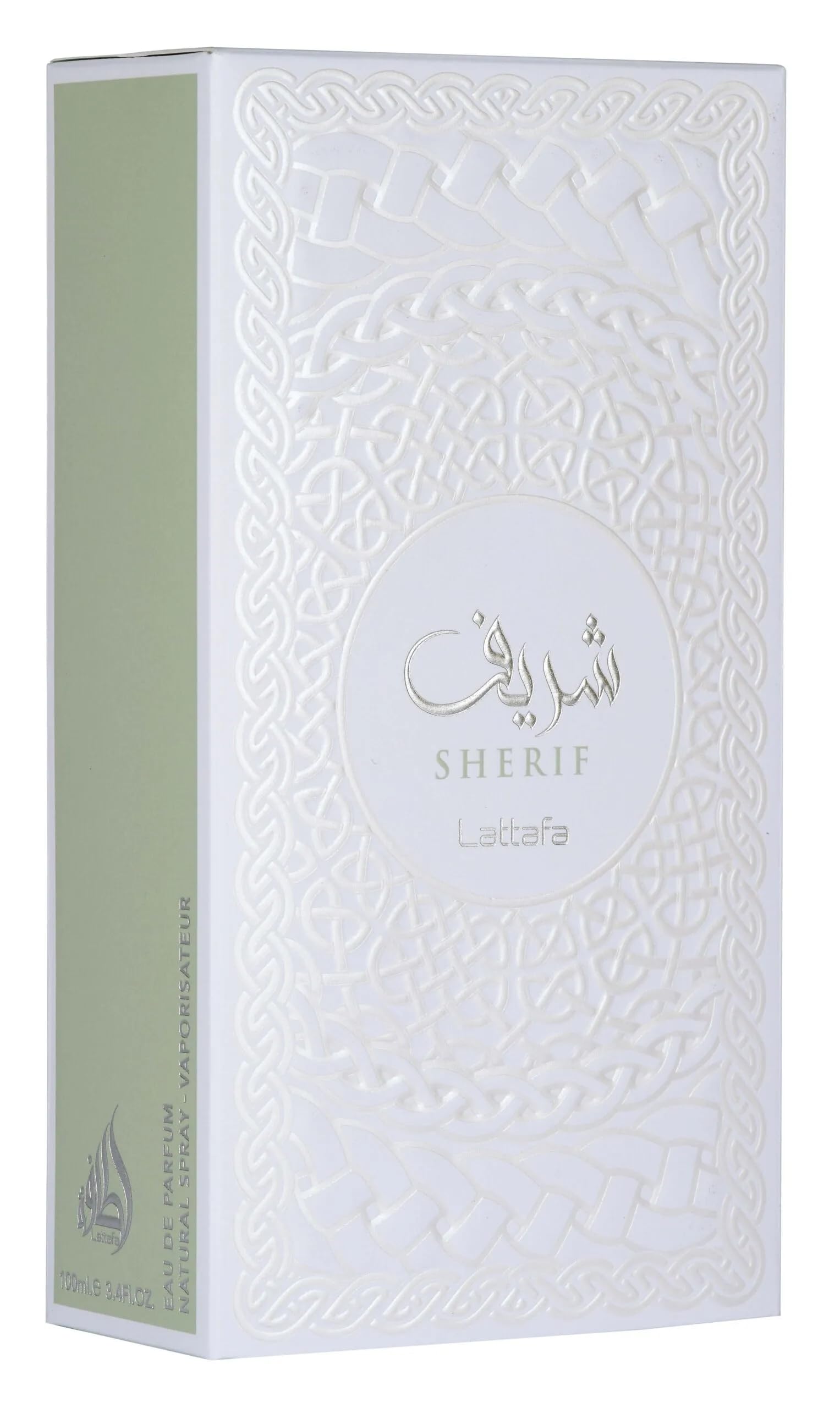 Lattafa Sherif bottle design modern sleek for display or gifting