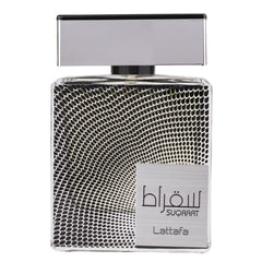 Lattafa Suqraat EDP bottle closeup for daily masculine fragrance.