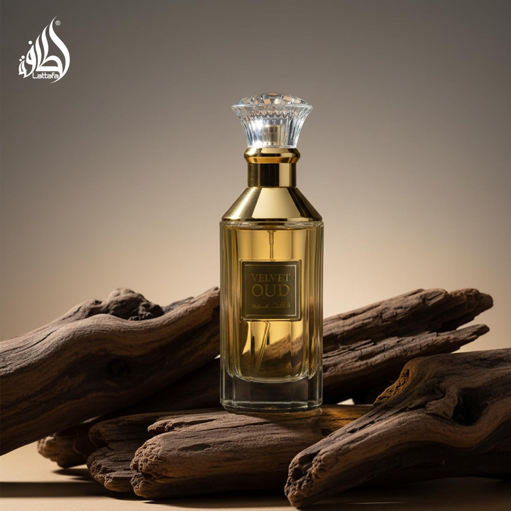 Lattafa Velvet Oud top notes cardamom and bergamot capture bright opening