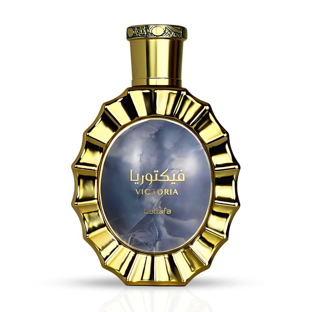 Lattafa Victoria bottle front view for refined day-to-night scent.