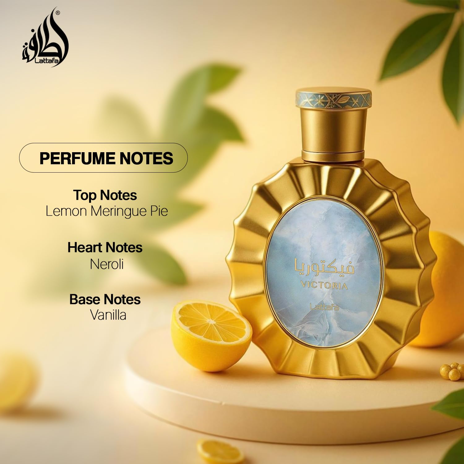 Lattafa Victoria wrist spray application for versatile fragrance.