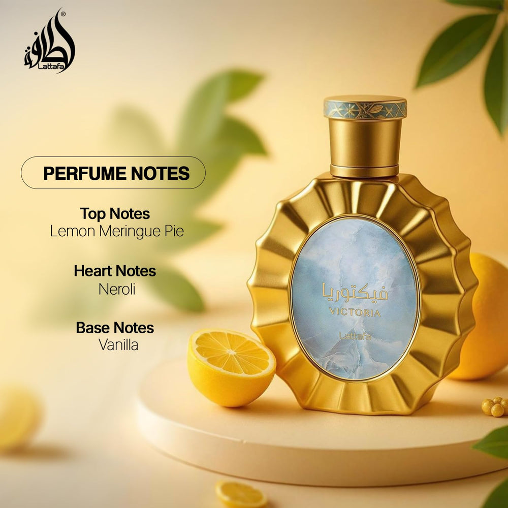 Lattafa Victoria wrist spray application for versatile fragrance.