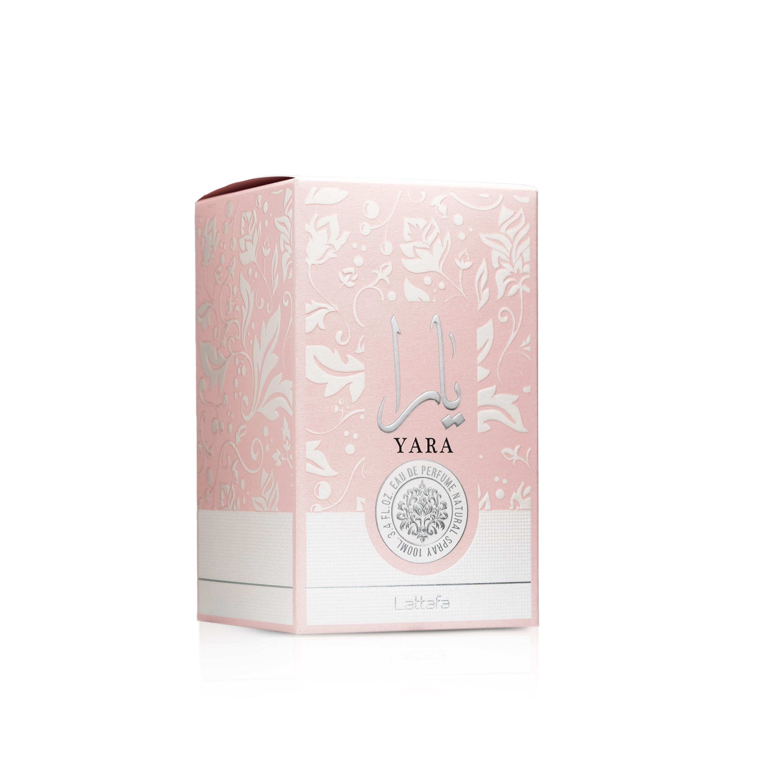 Lattafa Yara base notes of vanilla, sandalwood, musk offer warm longevity.