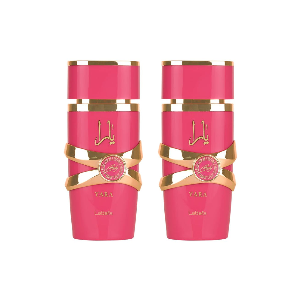 Lattafa Yara Candy pack shot highlights bottle and packaging for day-to-night wear.