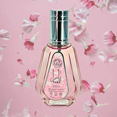 Lattafa Yara EDP lifestyle scene suggesting tropical floral versatility for evenings out
