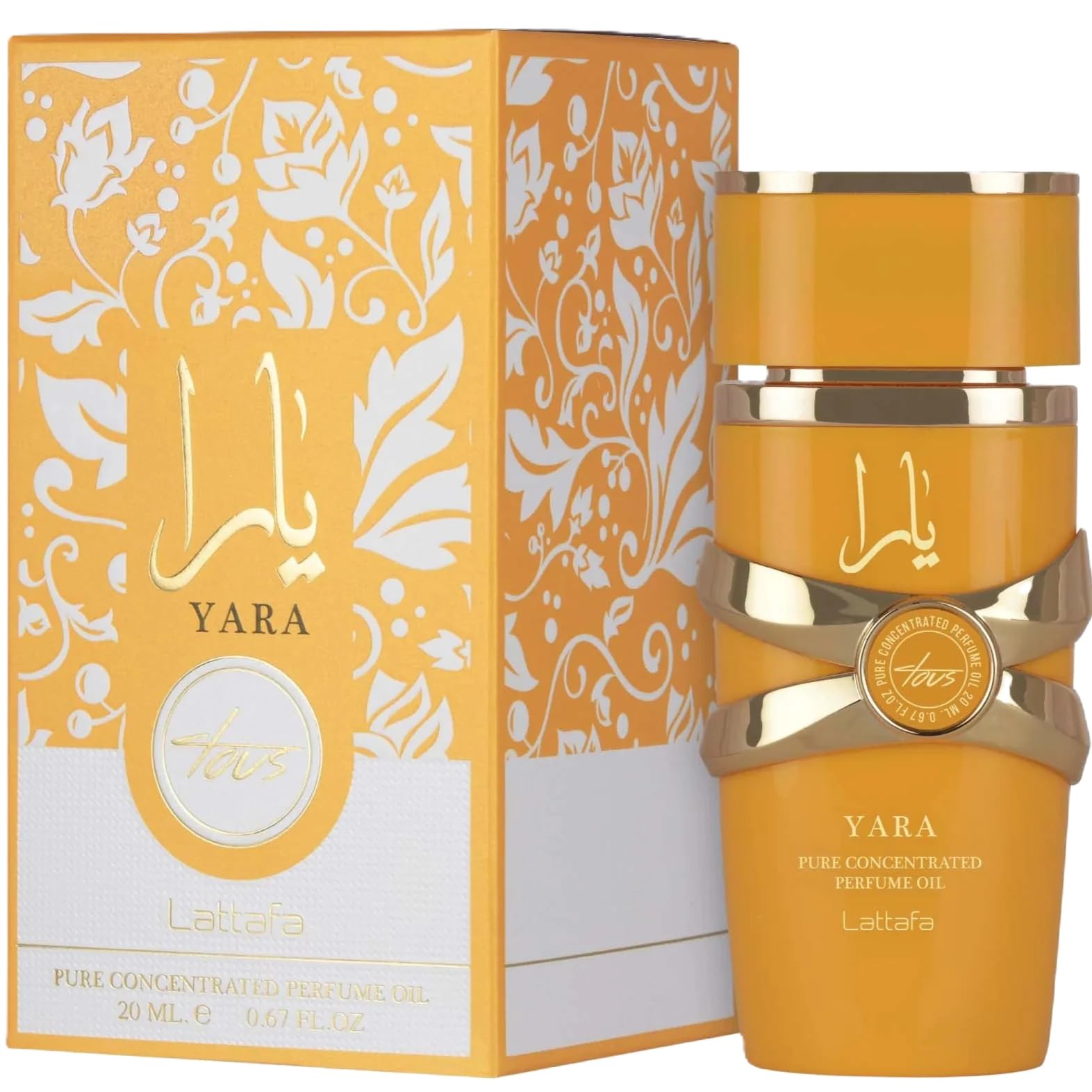 Lattafa Yara Tous fragrance notes visual hints at tropical fruit and floral balance.