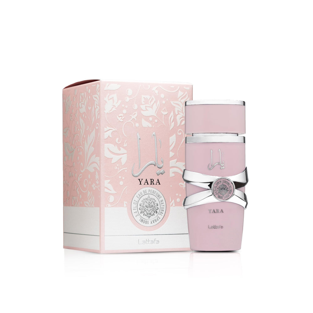 Lattafa Yara tropical-gourmand mid-notes create a lush, appetizing aroma.