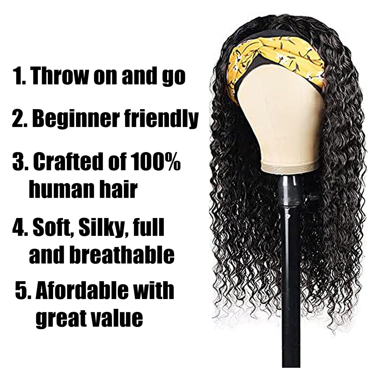 Lauberita headband wig front view reflects natural color for seamless everyday wear