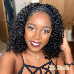 Lauberita headband wig wear-and-go shot demonstrates glueless ease and quick two-minute setup