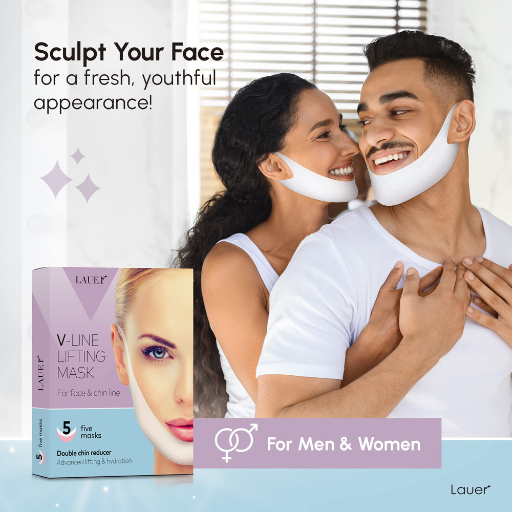 LAUER COSMETIC V Lift Chin Mask demonstrates lift-ready confidence during routine.