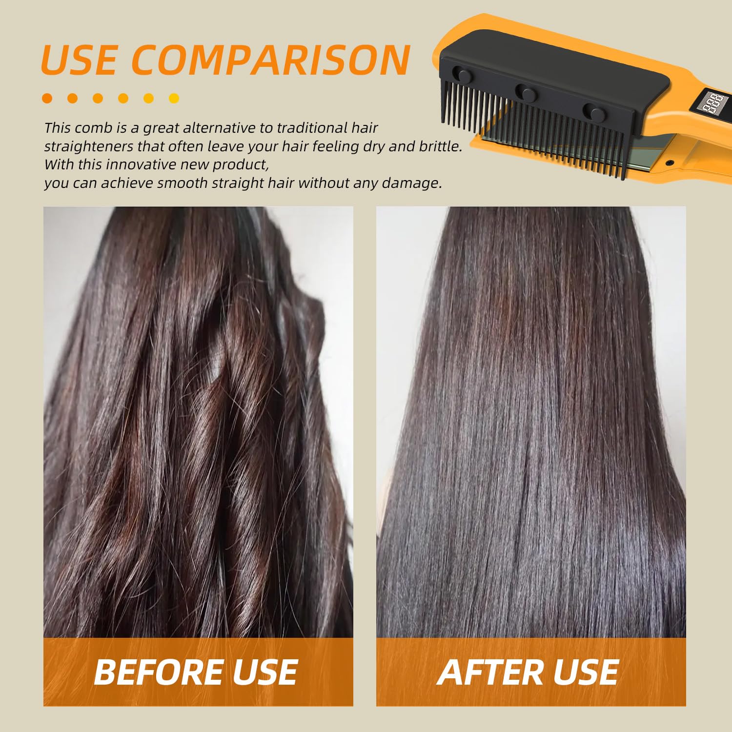 LaughYee curly-to-straight use shows versatile styling potential with the attachment.