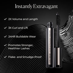 Laura Mercier Caviar Extravagant Mascara demonstrating 3X curl and lift