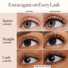 Laura Mercier Caviar Extravagant Mascara lashes lengthened for a bold daily look