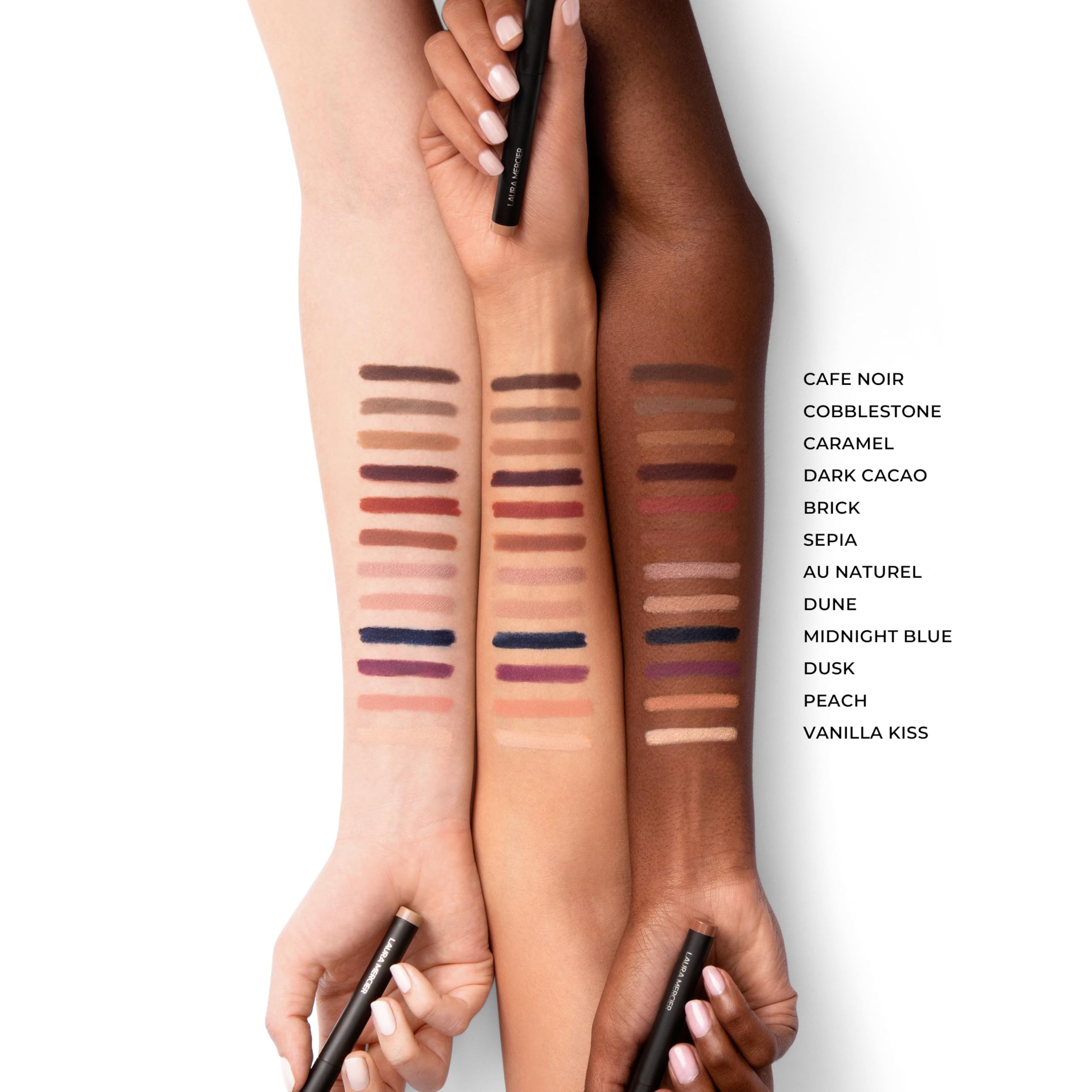 Laura Mercier Caviar Stick Caramel swipe-on shade for quick, crease-proof eye look.