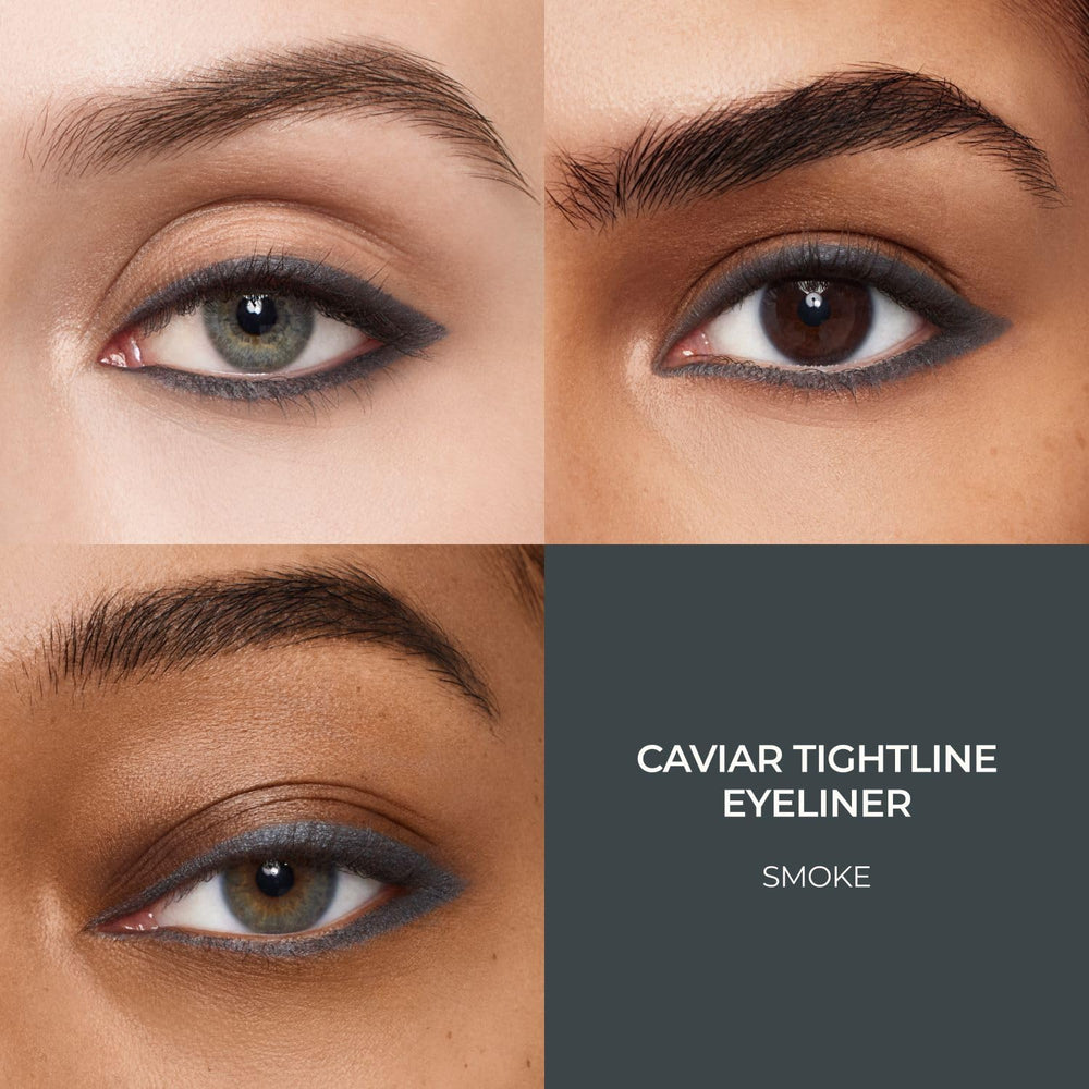 Color intenso de Laura Mercier Caviar Tightline para un look ahumado.