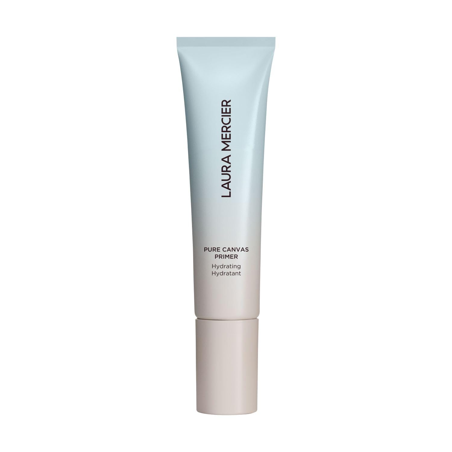 Laura Mercier Pure Canvas Primer bottle with hydrating formula for long-lasting makeup.