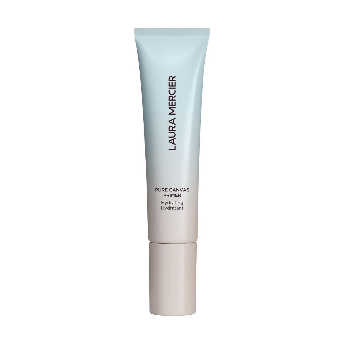 Laura Mercier Pure Canvas Primer bottle with hydrating formula for long-lasting makeup.