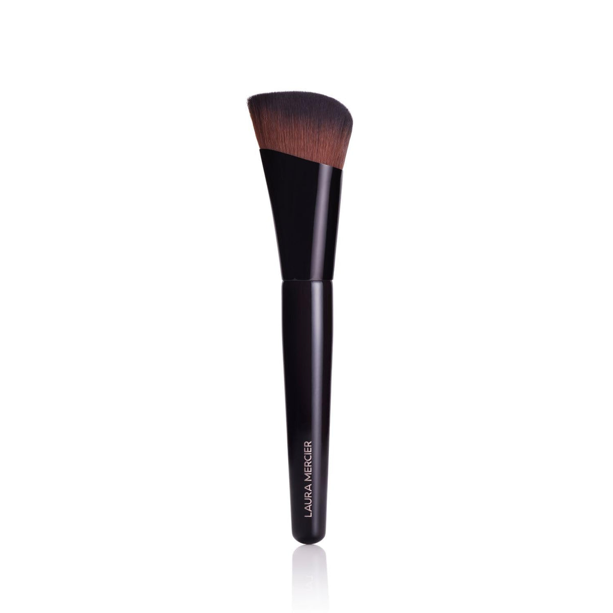 Laura Mercier Real Flawless Foundation Brush closeup showing dense bristles for seamless application.