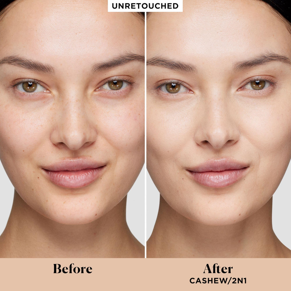 Laura Mercier Real Flawless foundation texture on skin demonstrates waterproof wear potential
