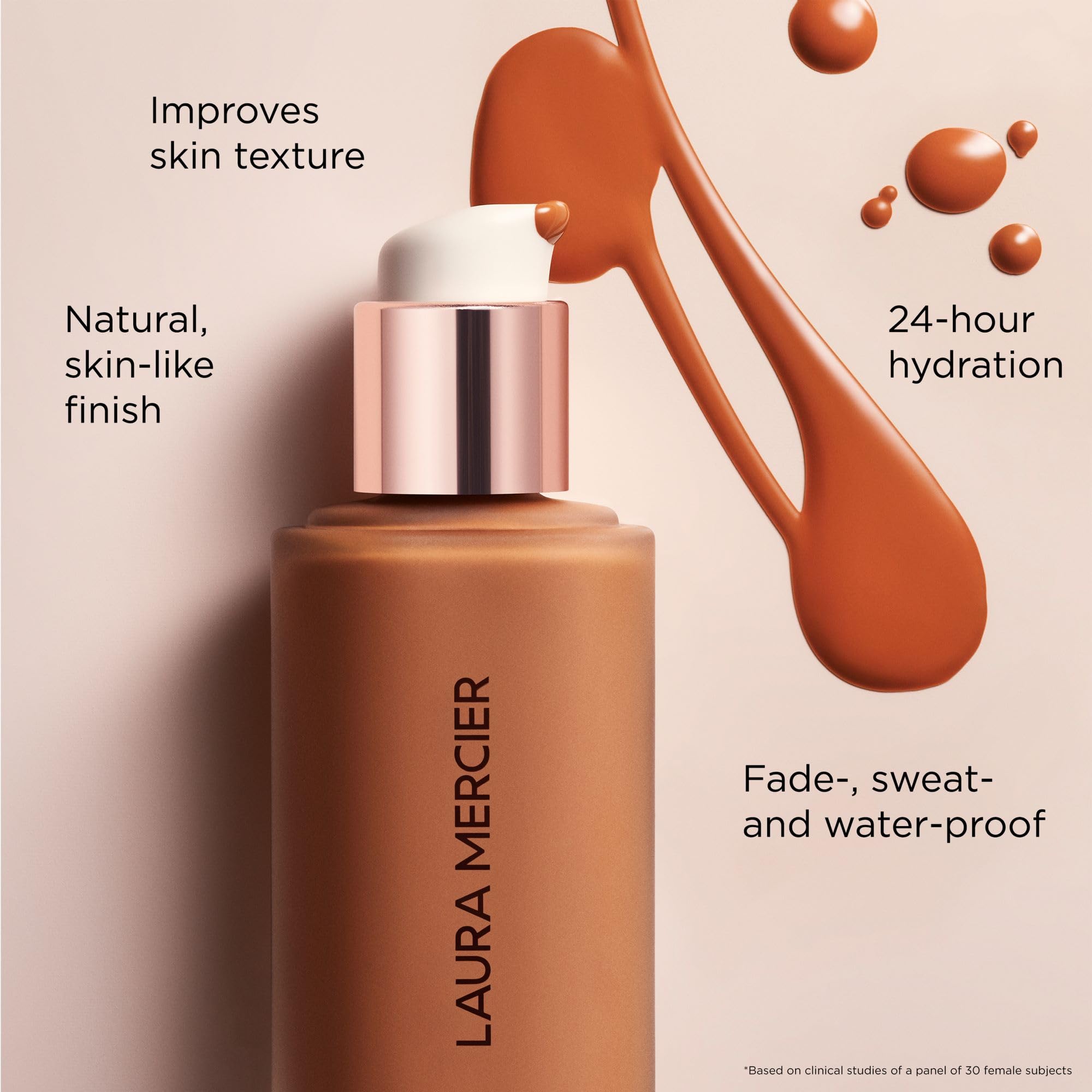 Laura Mercier Real Flawless noncomedogenic seal indicates suitability for all skin types.