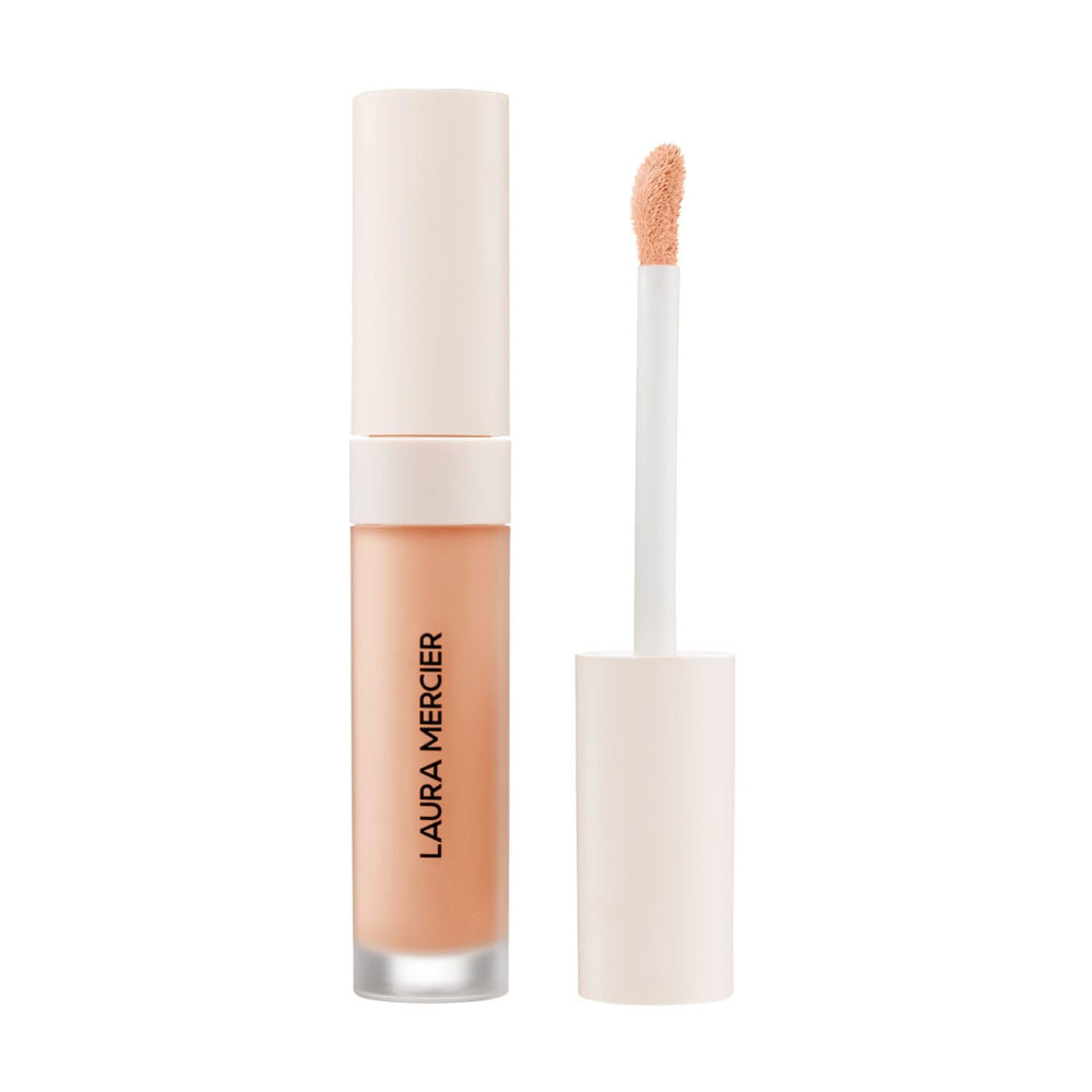 Laura Mercier Real Flawless Serum Concealer packaging close-up shows sleek tube for easy daily use.
