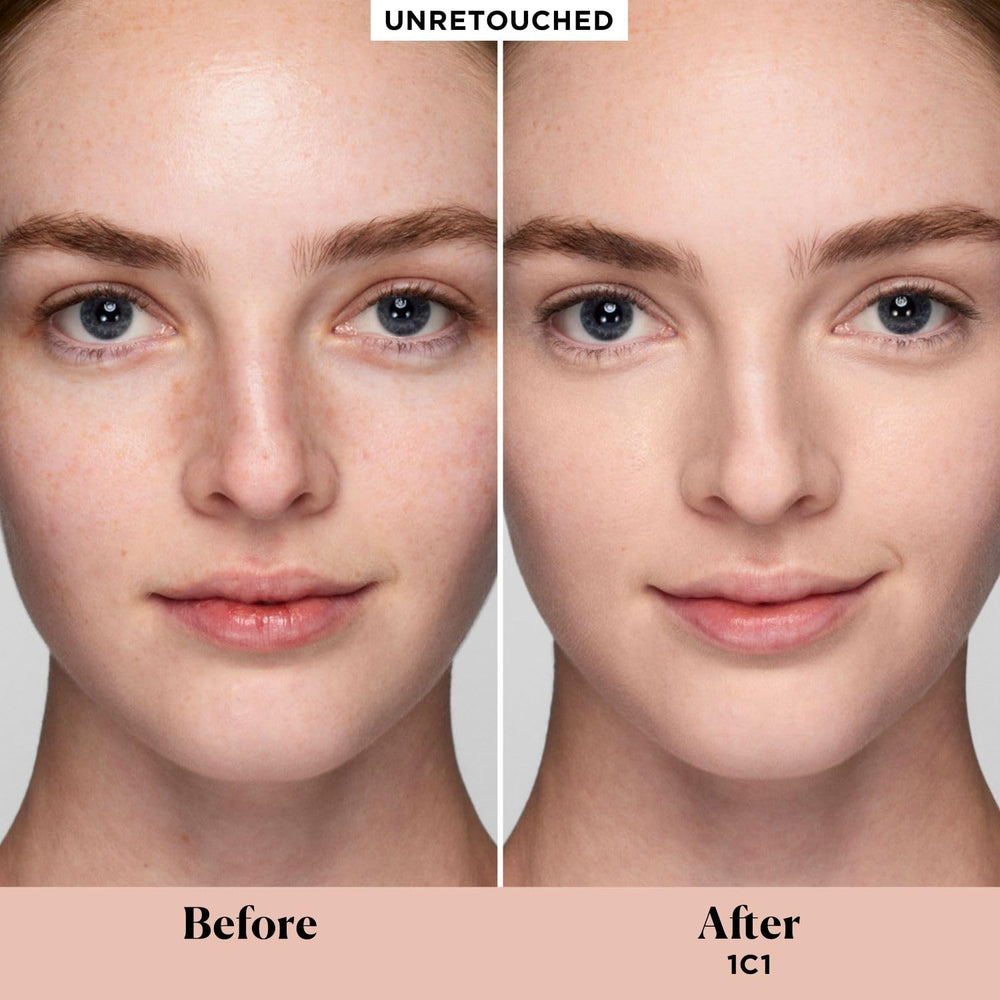 Laura Mercier Real Flawless serum concealer tube closeup with easy applicator for precise coverage.
