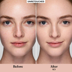 Laura Mercier Real Flawless serum concealer tube closeup with easy applicator for precise coverage.