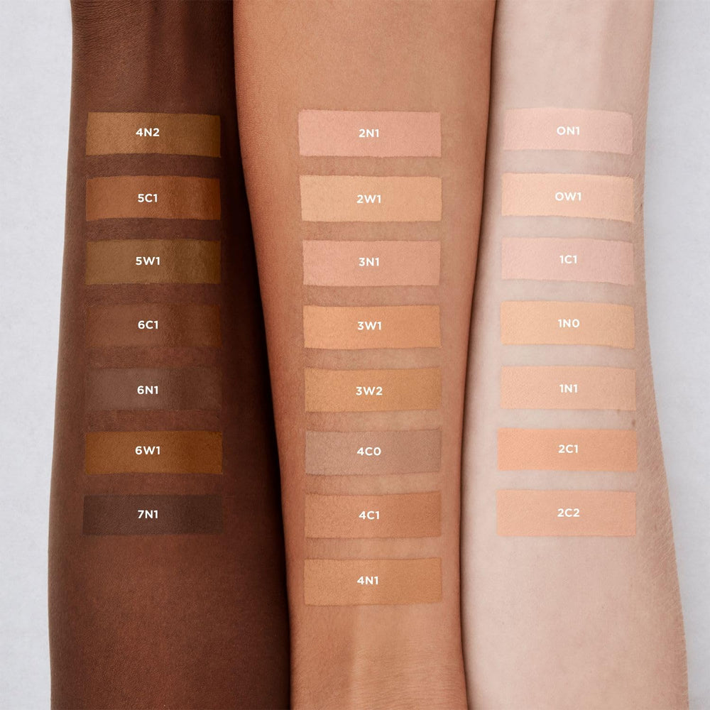Laura Mercier Real Flawless Serum Concealer under-eye application illustrates crease-proof wear.