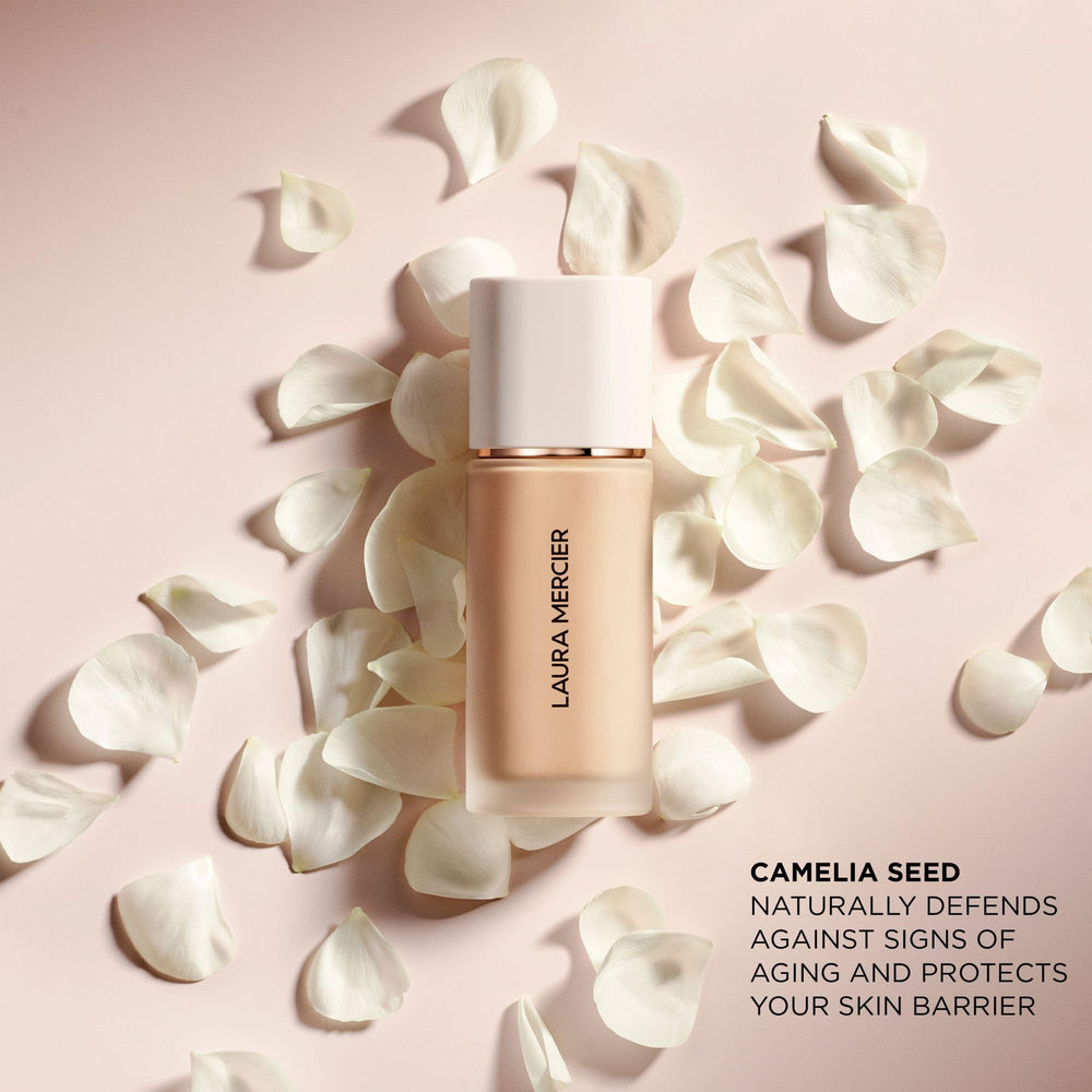 Laura Mercier Real Flawless Weightless Foundation hydration look showing skin comfort