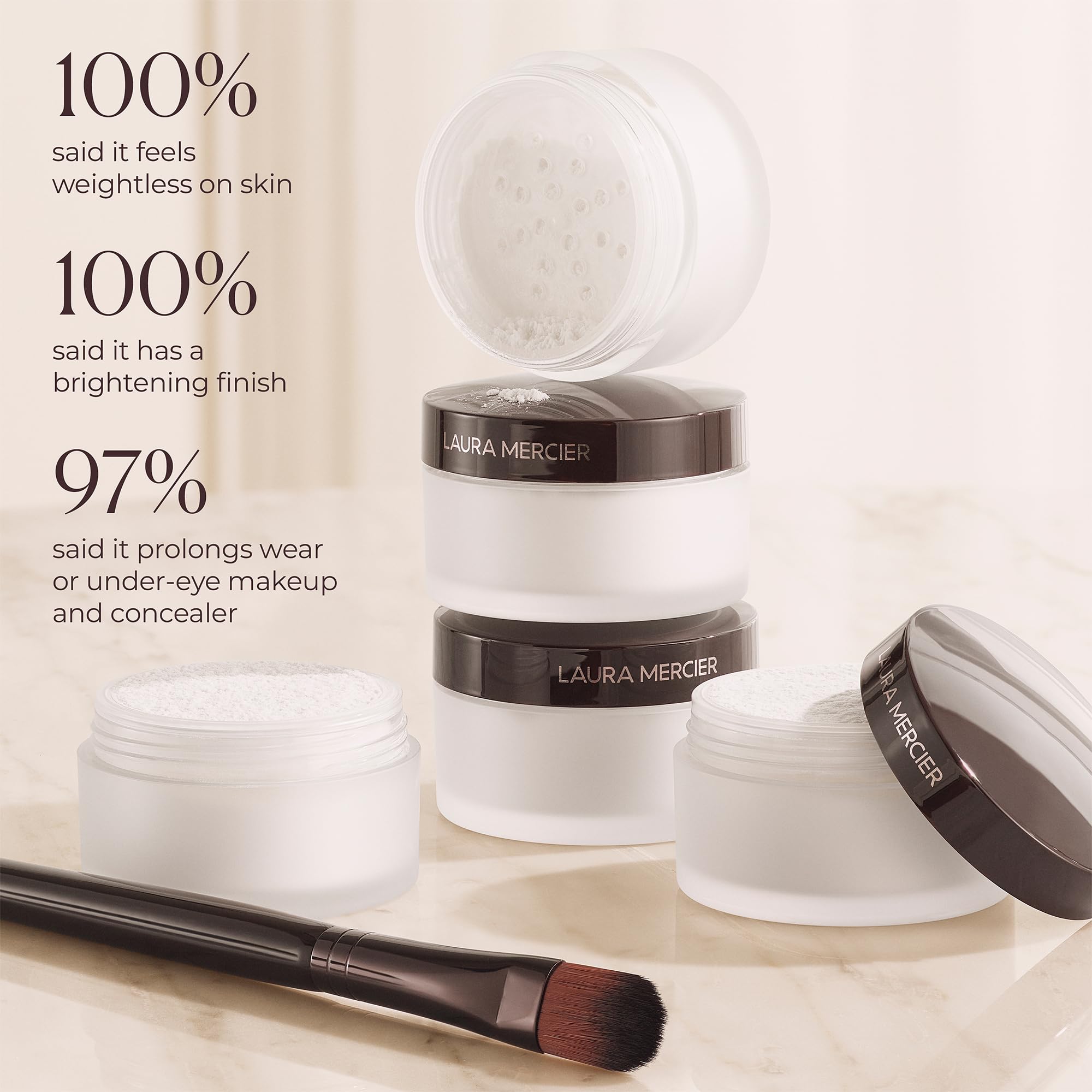 Laura Mercier Secret Brightening Powder micro pigments deliver translucent setting for lasting wear