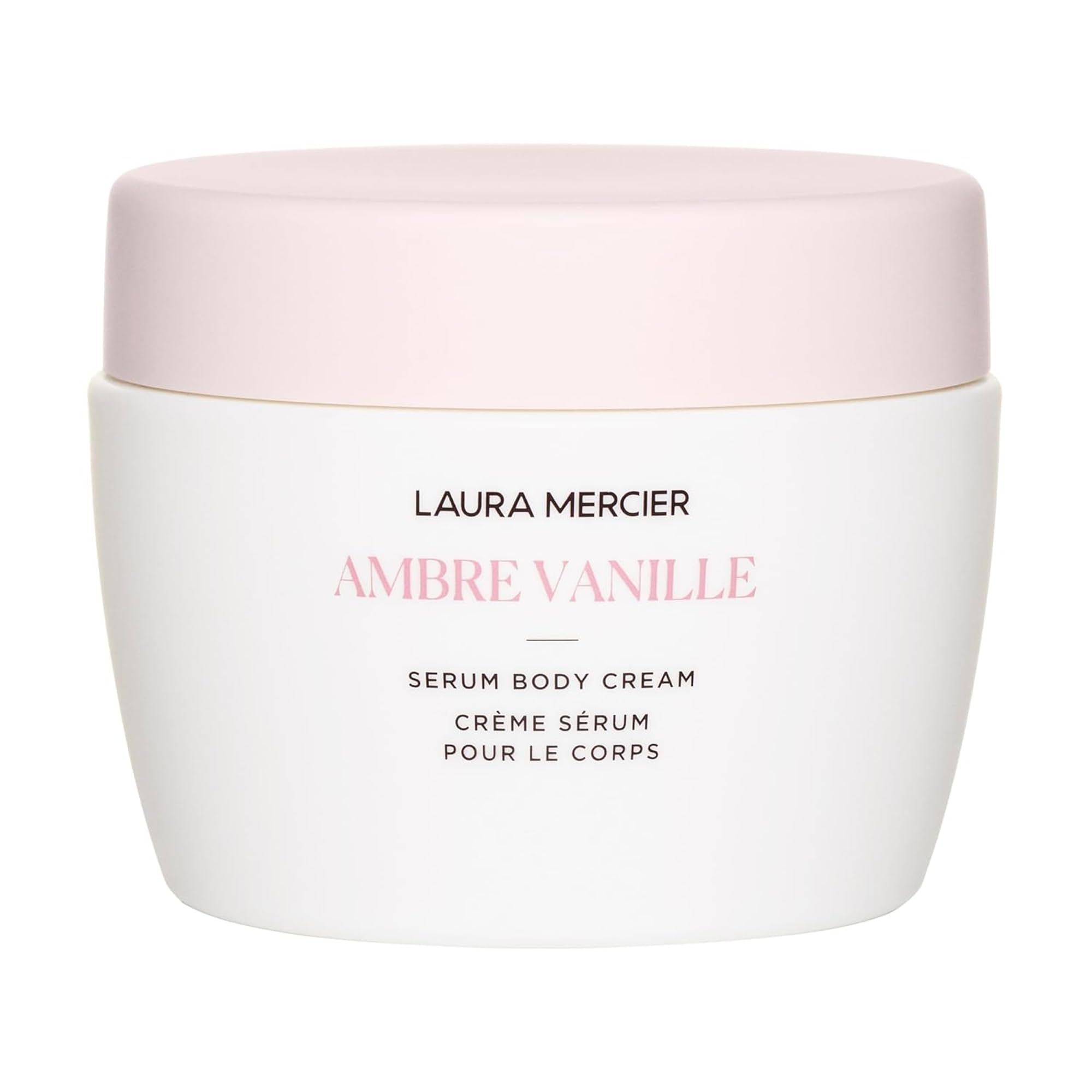 Laura Mercier Serum Body Cream bottle close-up showing silky hydration