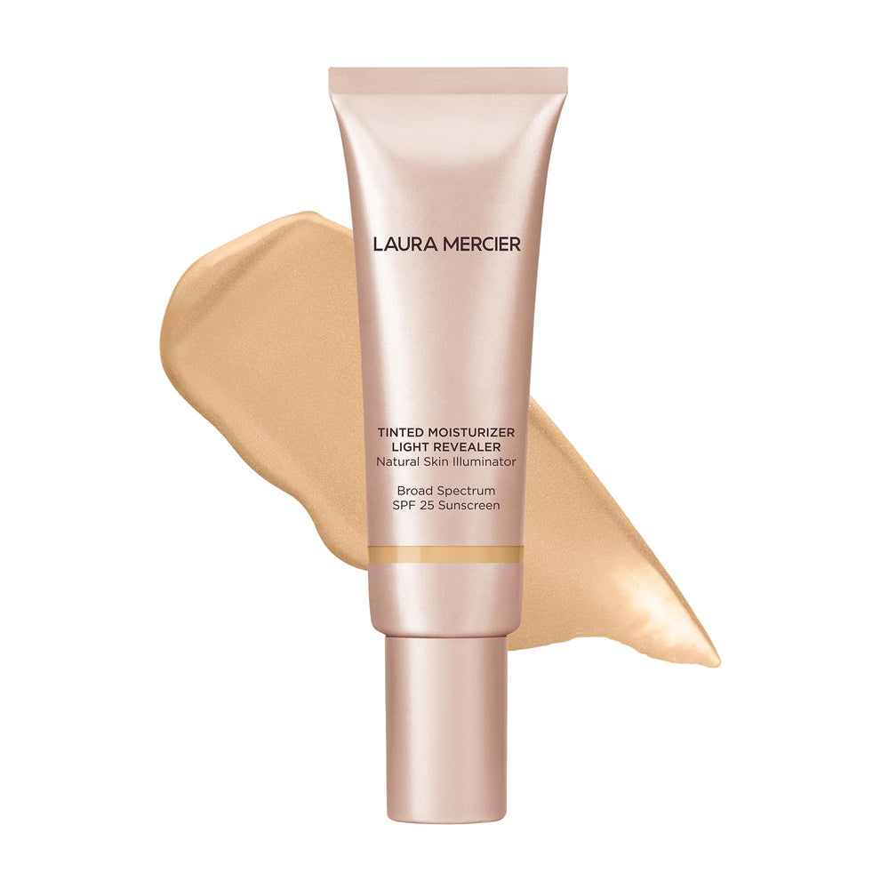 Laura Mercier Tinted Moisturizer Light Revealer bottle delivers lightweight hydration and natural glow.