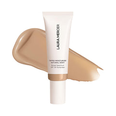 Laura Mercier tinted moisturizer Sand bottle with all day dewy hydration.