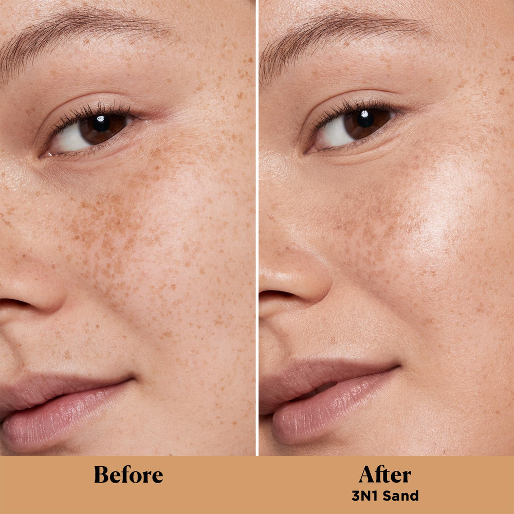 Laura Mercier tinted moisturizer spread on skin shows seamless coverage for a fresh, effortless look
