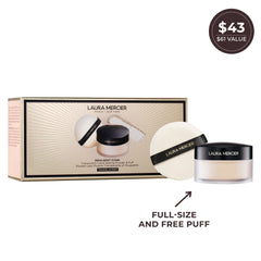 The Velour Puff included with Laura Mercier powder enables easy, controlled application