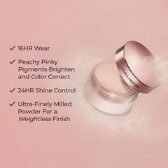 Laura Mercier vitamin C and E-infused powder provides brightening, lightweight mattification.