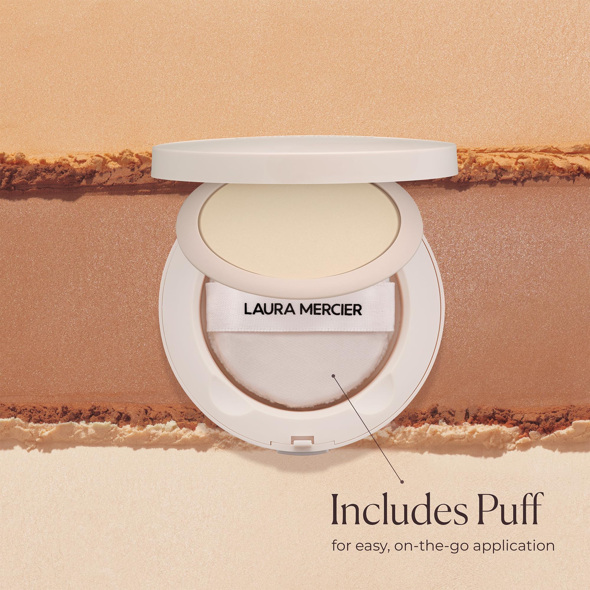 Laura Mercier Ultra-Blur packaging emphasizes travel-friendly compact.