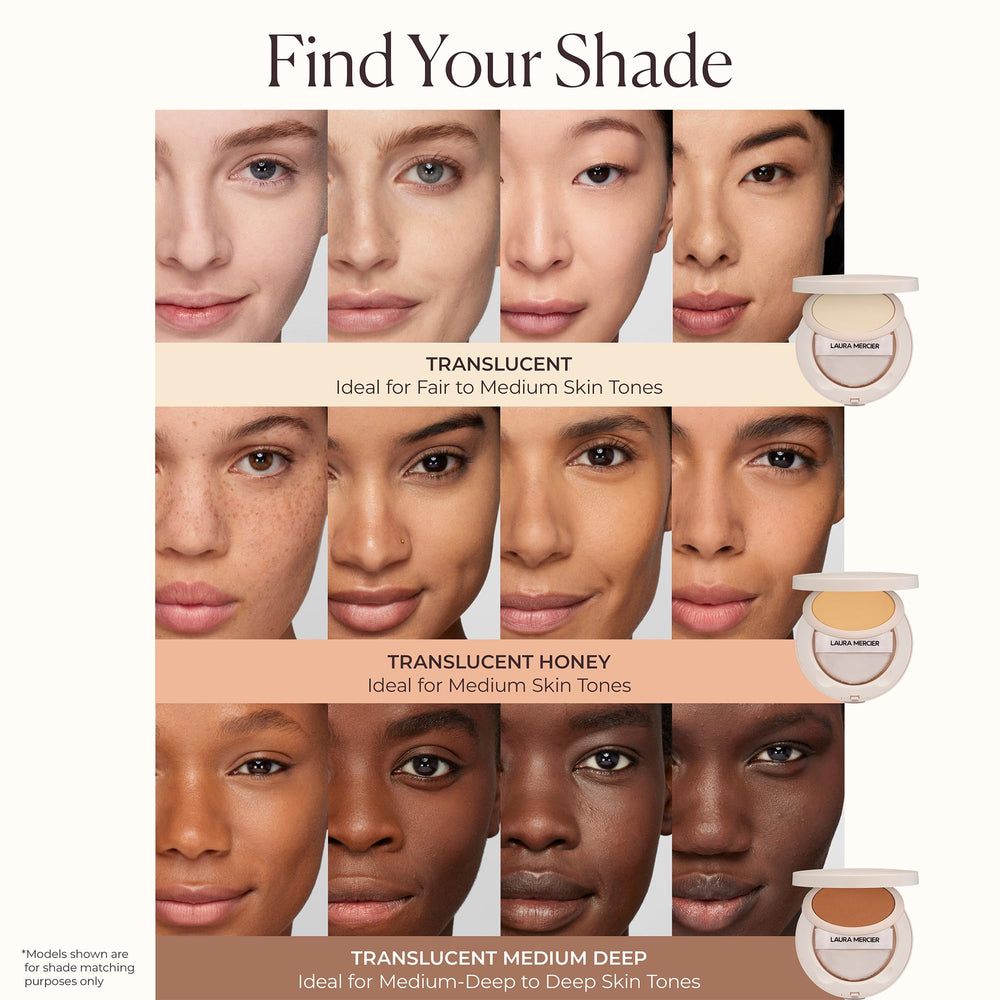 Laura Mercier Ultra-Blur powder puff included for on-the-go touch-ups.