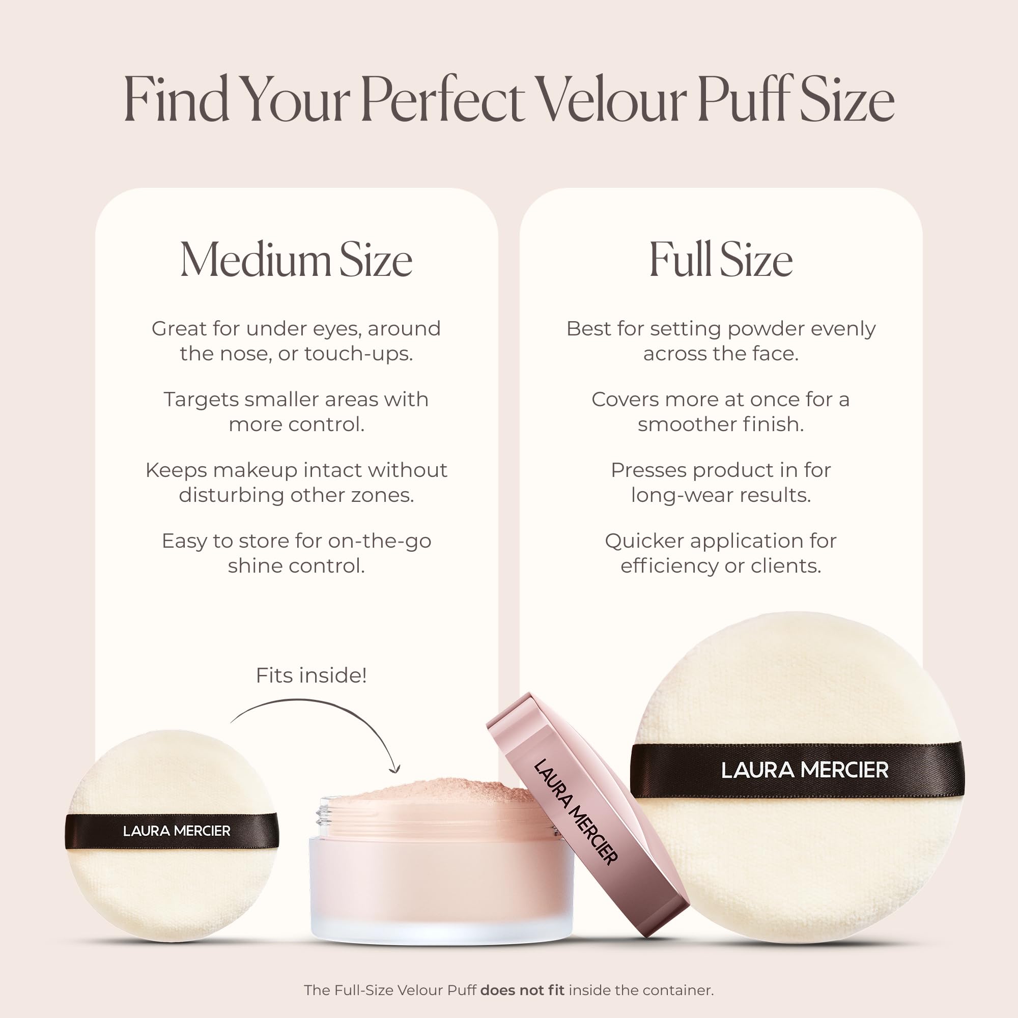Laura Mercier Velour Puff texture closeup highlights plush surface for seamless blending