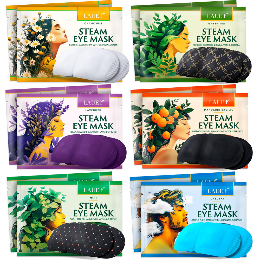 LAUER COSMETIC heated eye steam mask with lavender for calming relief and relaxation